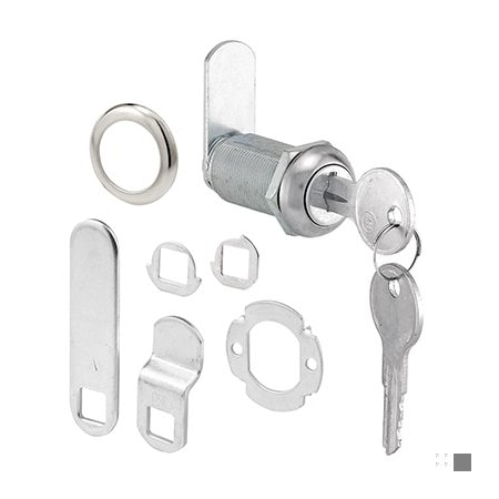Prime-Line Drawer and Cabinet Lock, 1-3/8in, Diecast SS, Fits on 1in Max Panel Thickness, Keyed Different U 9950